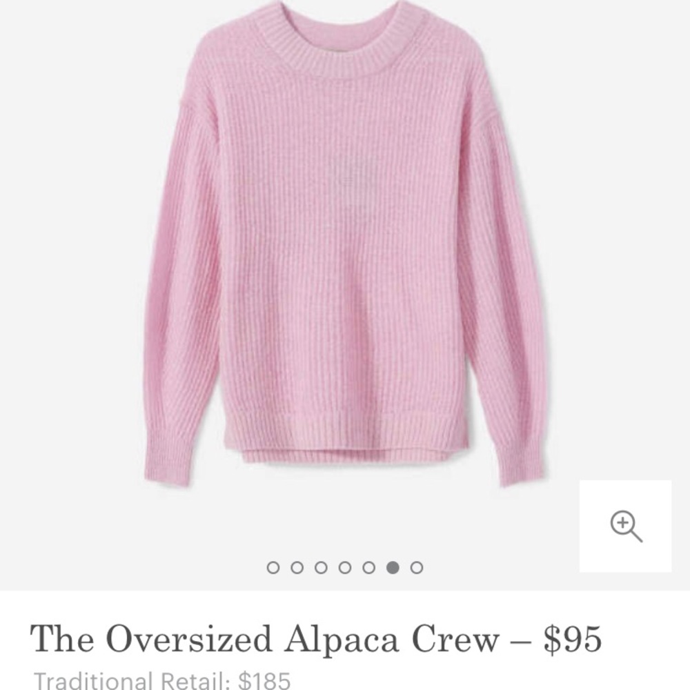 Everlane Alpaca sweater in cool pink. New w. tags